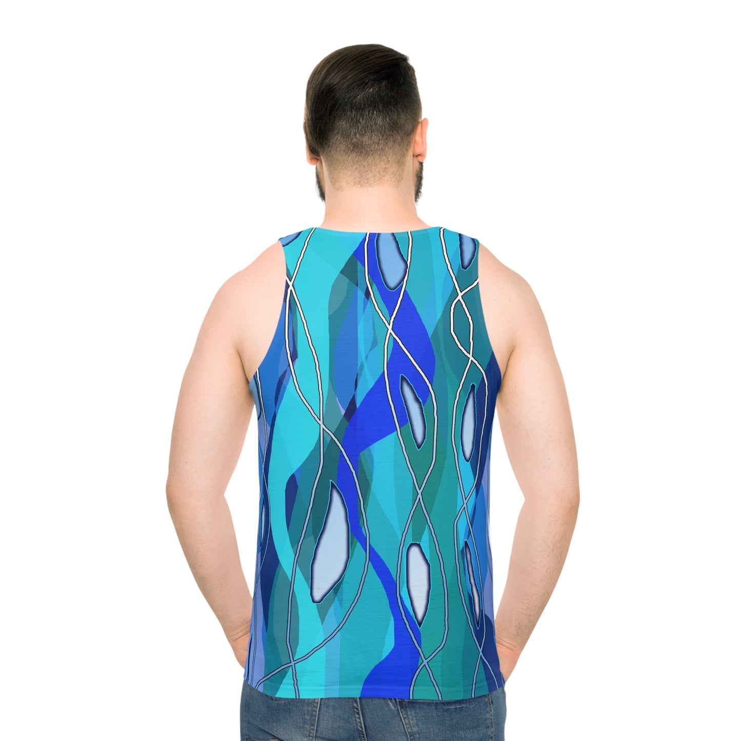 Wavy Blue Unisex Tank Top (AOP)