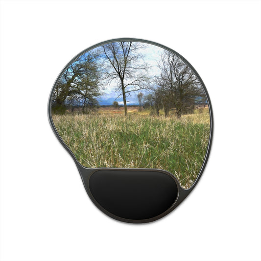 Spring prairie Grass Landscape Mouse Pad With Wrist Rest
