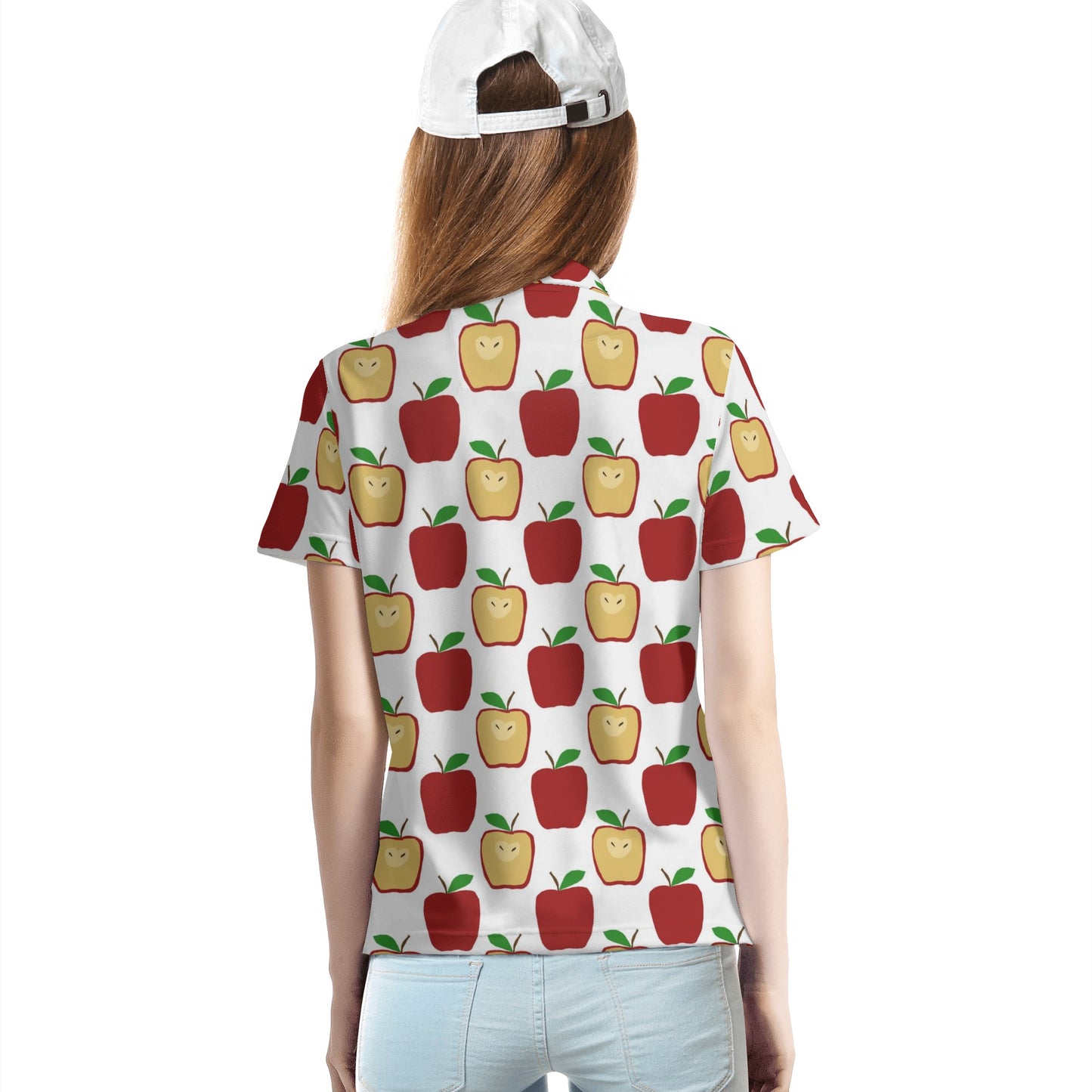 Apple Polkadots Womens All Over Print Polo Shirt