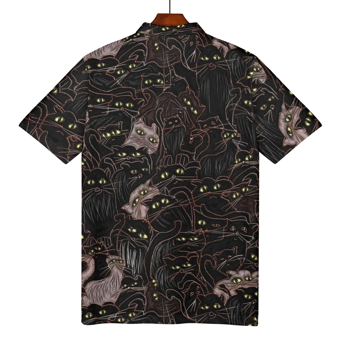 Black Cats Yellow Eyes Womens All Over Print Polo Shirt