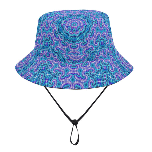 Blue and Purple Tie Dye Fishermans Hat