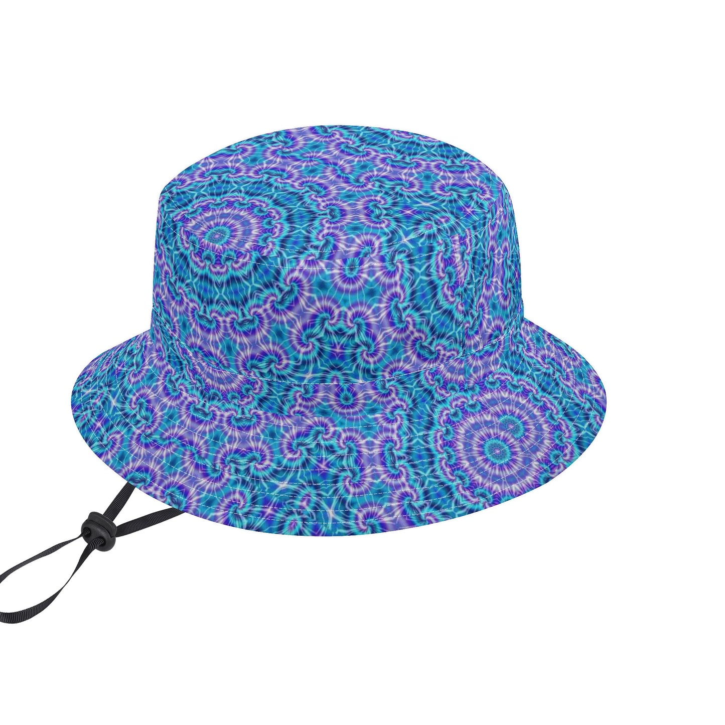 Blue and Purple Tie Dye Fishermans Hat