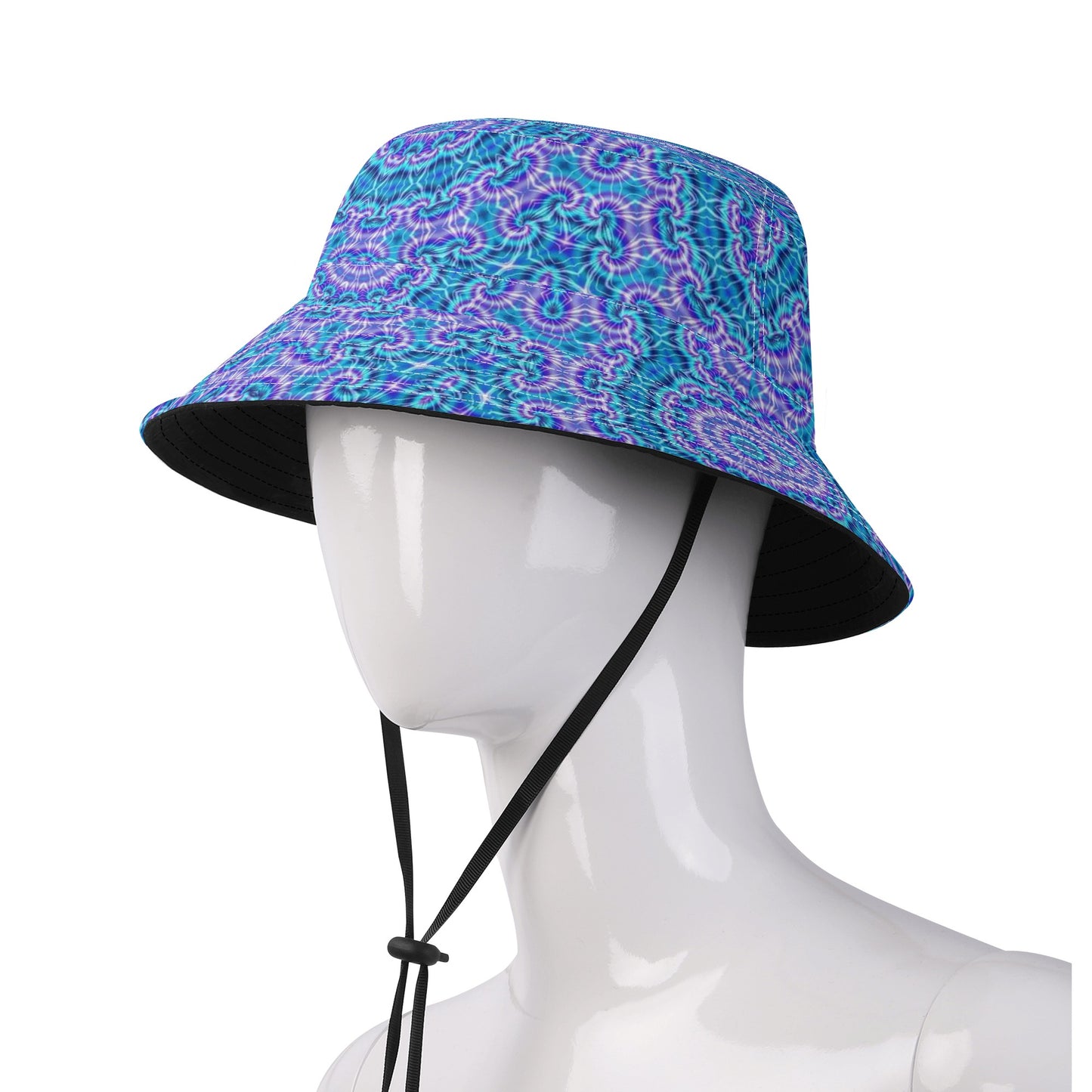 Blue and Purple Tie Dye Fishermans Hat