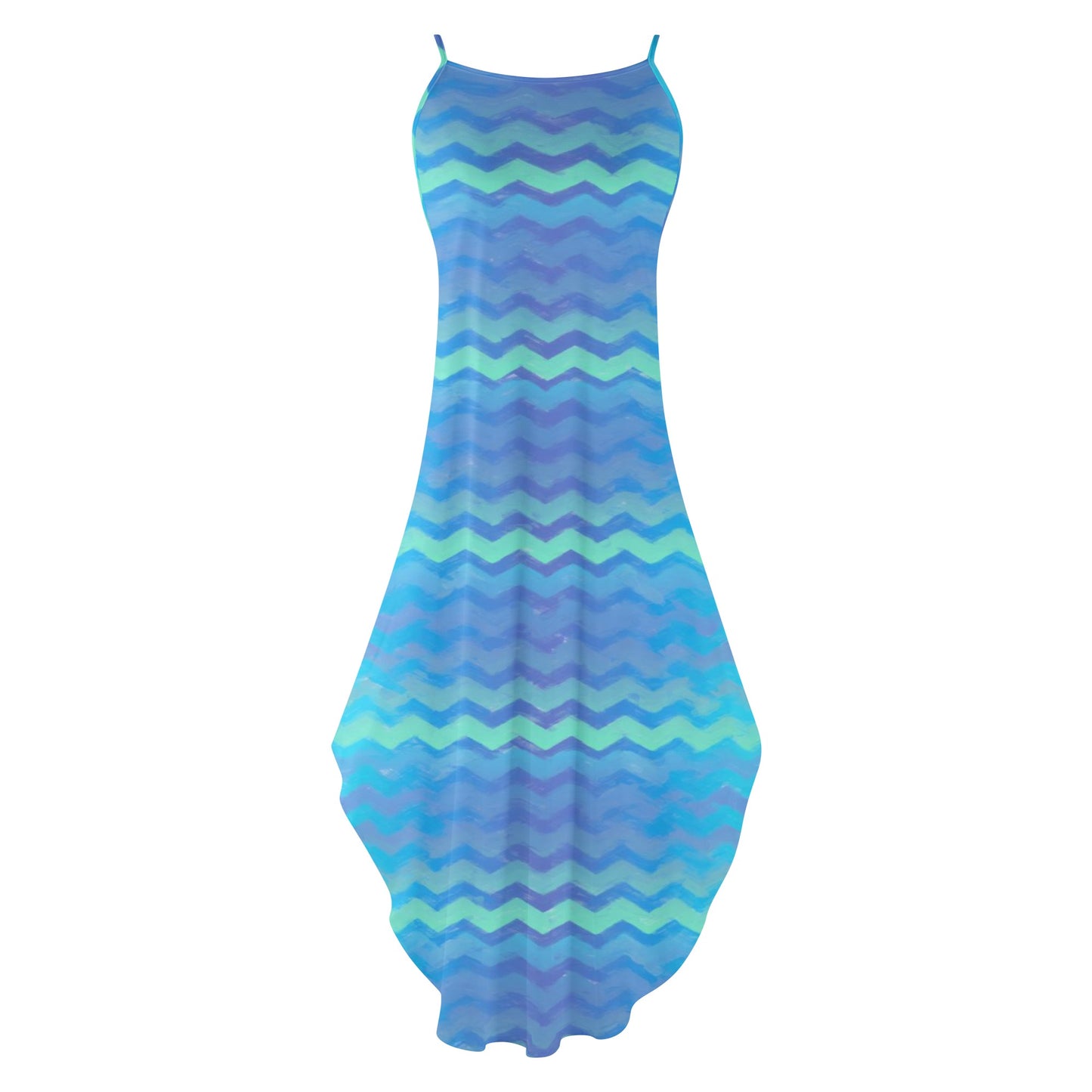 Mermaid Stripes Womens Elegant Sleeveless Party Dress