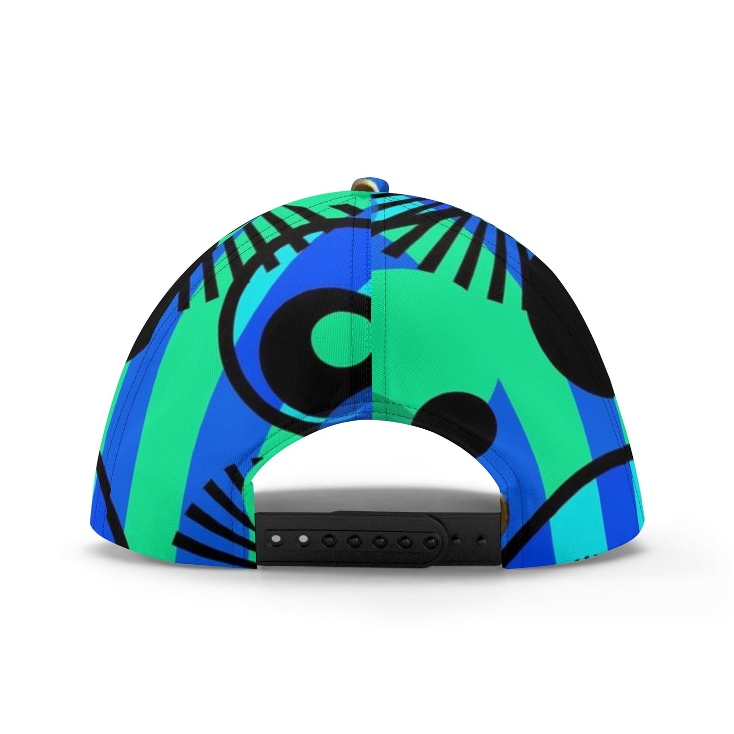 Blue Green Stripes and Dots All Over Printing Baseball Caps