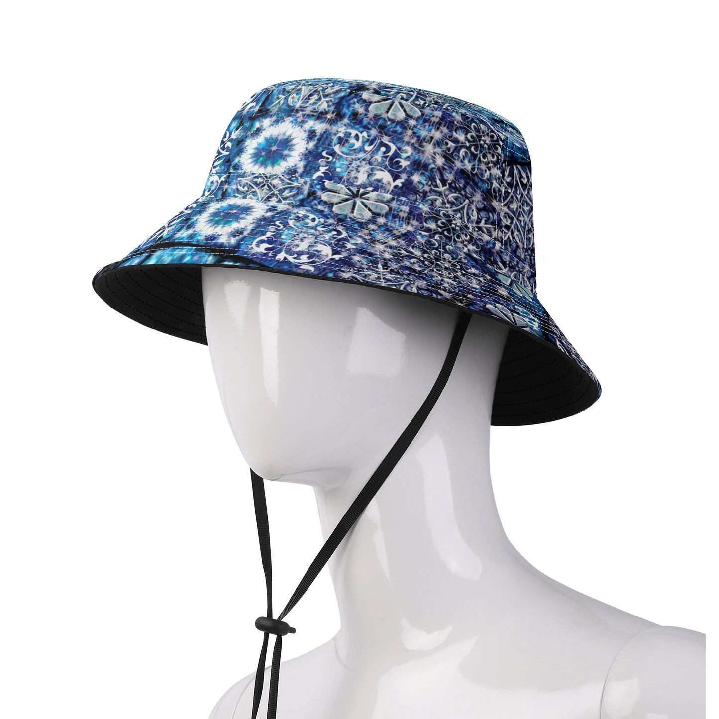 Blue Crystal Motif Fishermans Hat