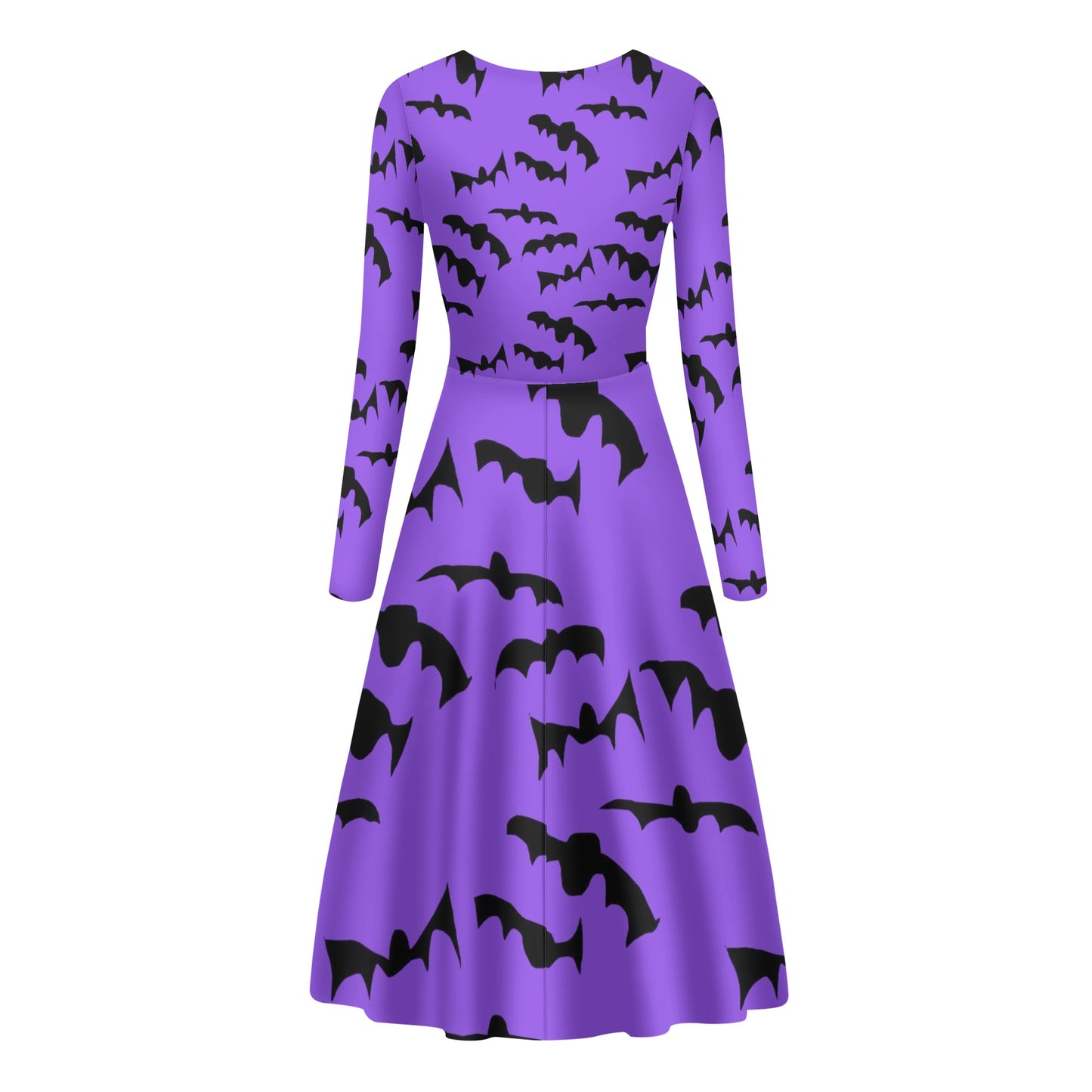 Bats Pattern Womens Long Sleeve Dance Dress