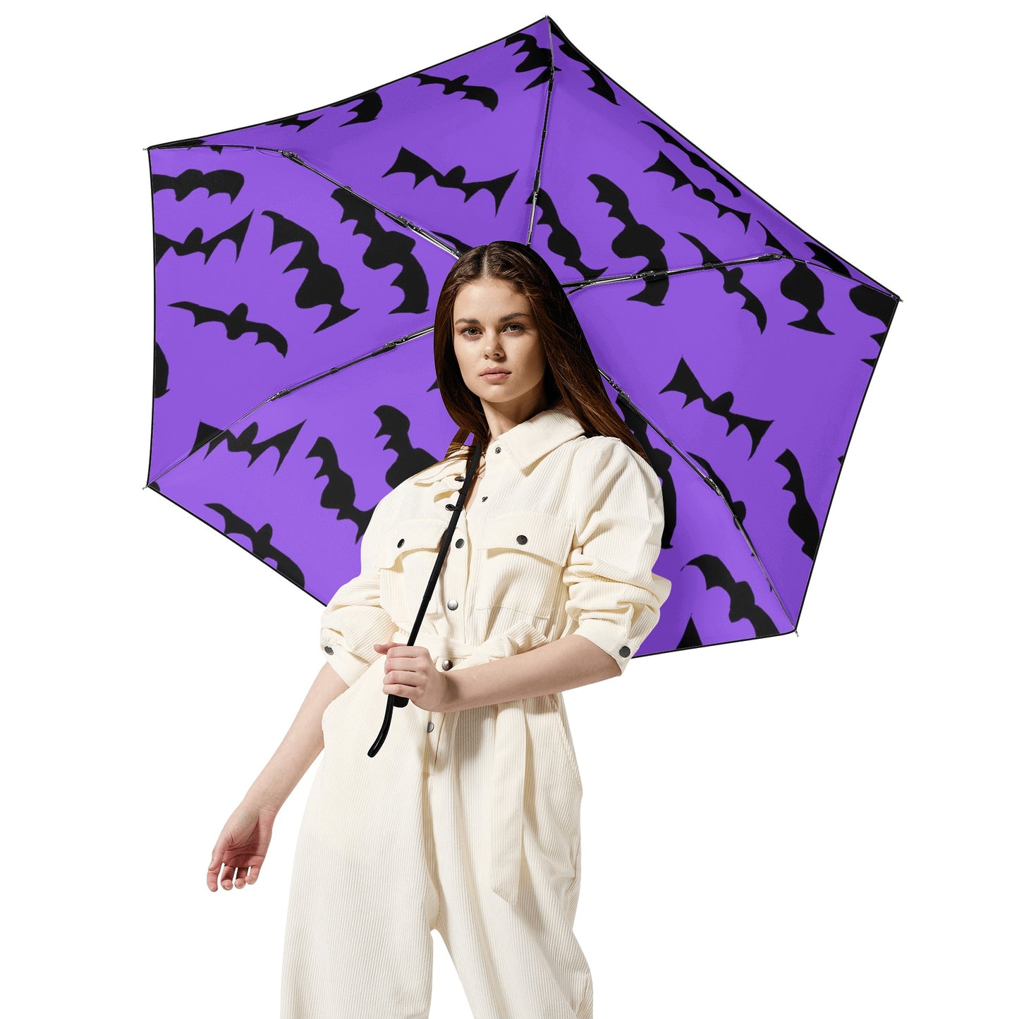 Bats Pattern Fully Auto Open & Close Umbrella Printing Inside