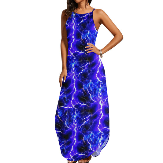 Blue Lightning Womens Elegant Sleeveless Party Dress