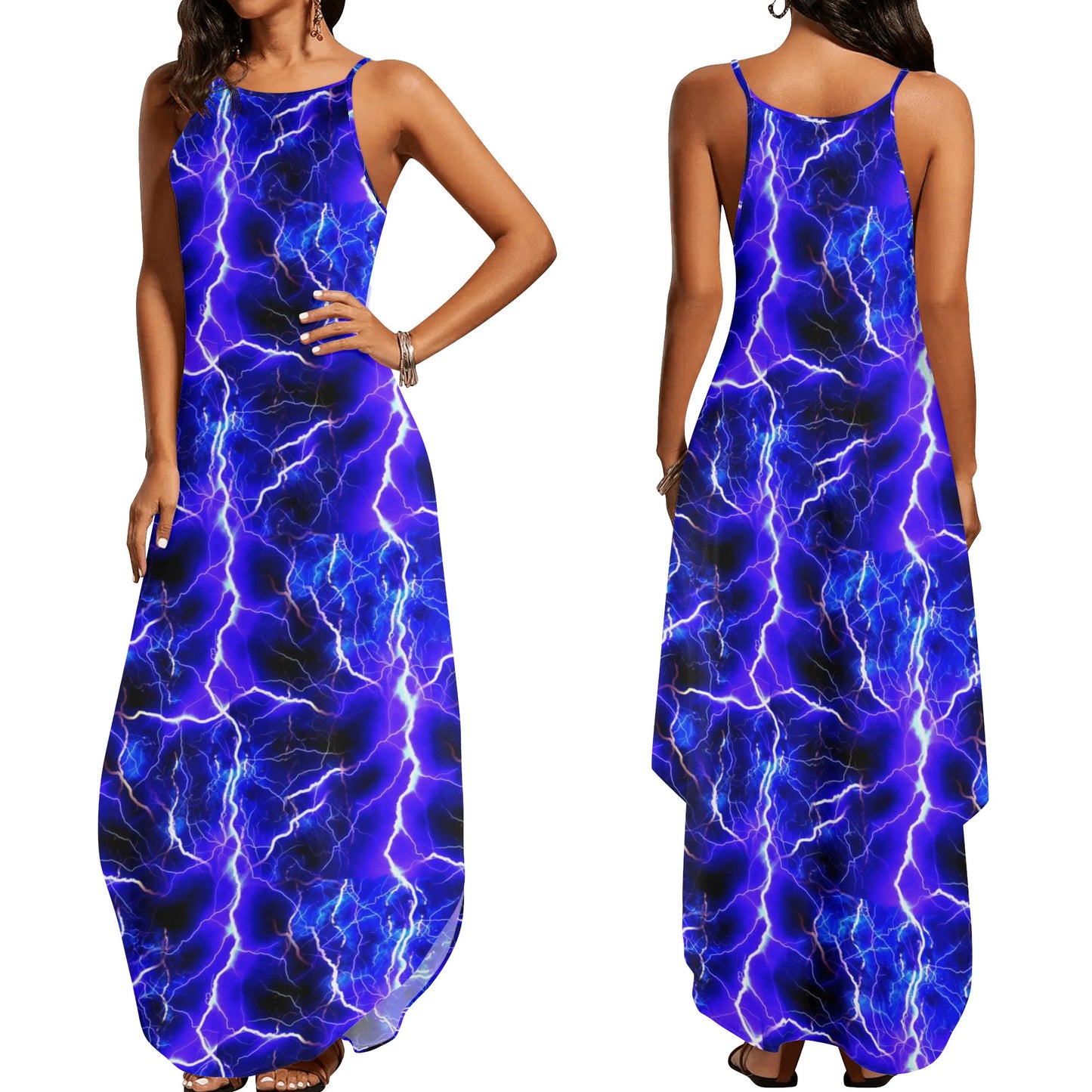 Blue Lightning Womens Elegant Sleeveless Party Dress