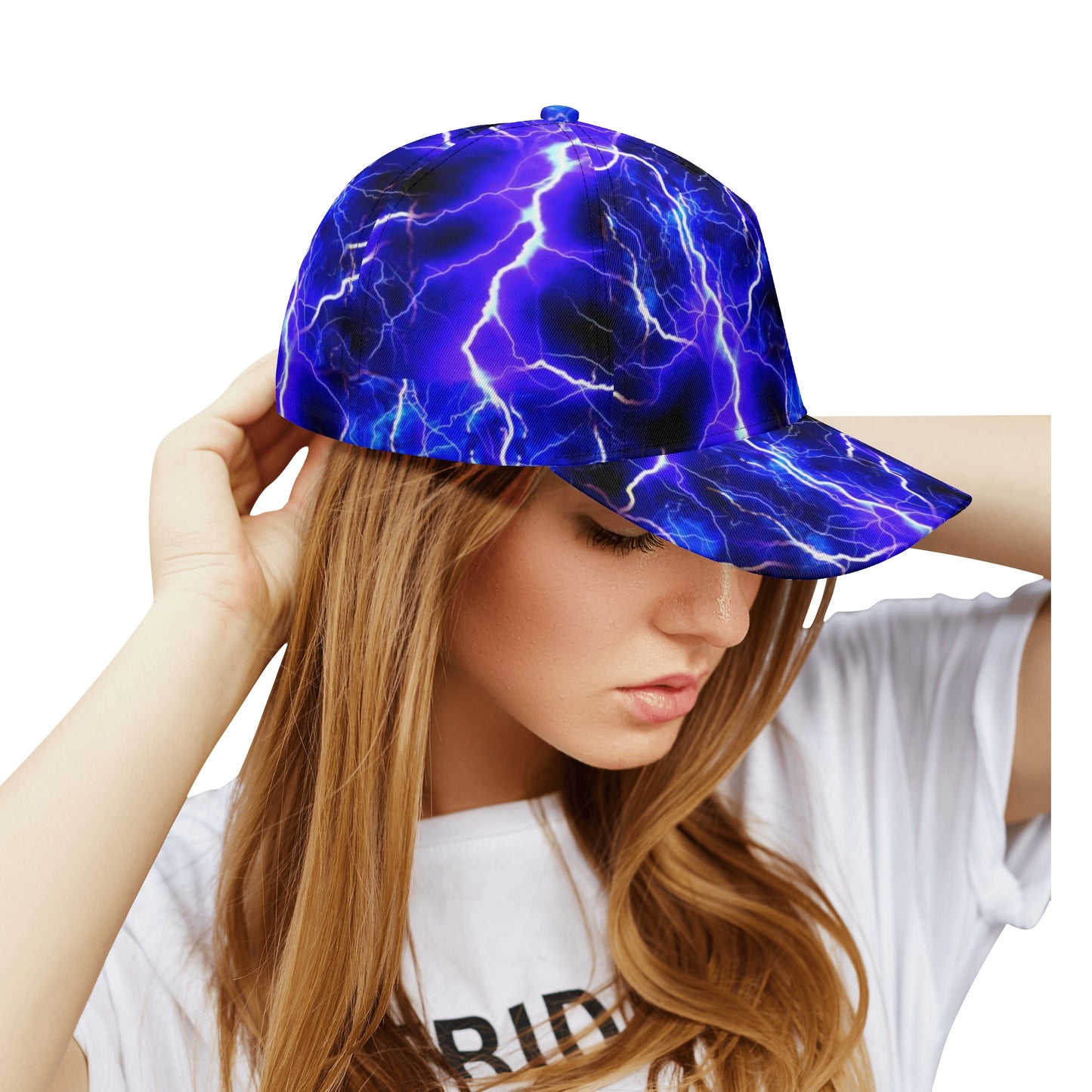 Blue Lightning All Over Printing Baseball Caps