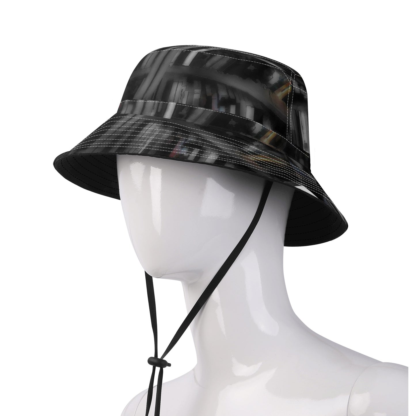 Black and White Bookshelves Fishermans Hat