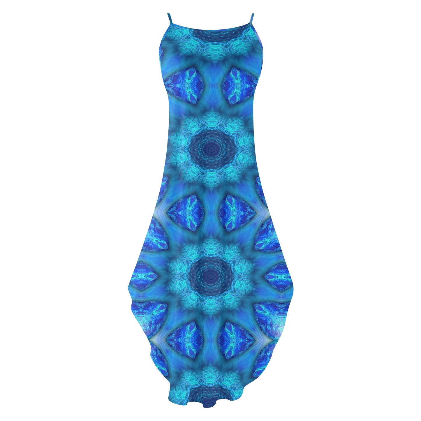 Blue Ocean Kaleidoscope Womens Elegant Sleeveless Party Dress