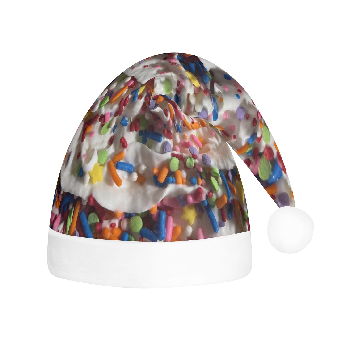 Rainbow Sprinkles and Whipped Cream Christmas Santa‘s Hats