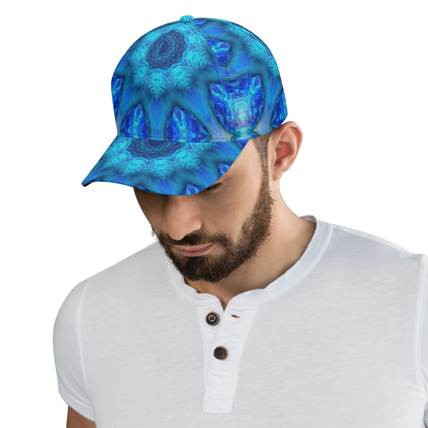 Blue Ocean Kaleidoscope All Over Printing Baseball Caps