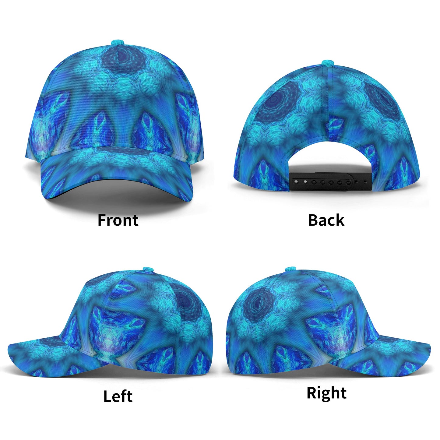 Blue Ocean Kaleidoscope All Over Printing Baseball Caps