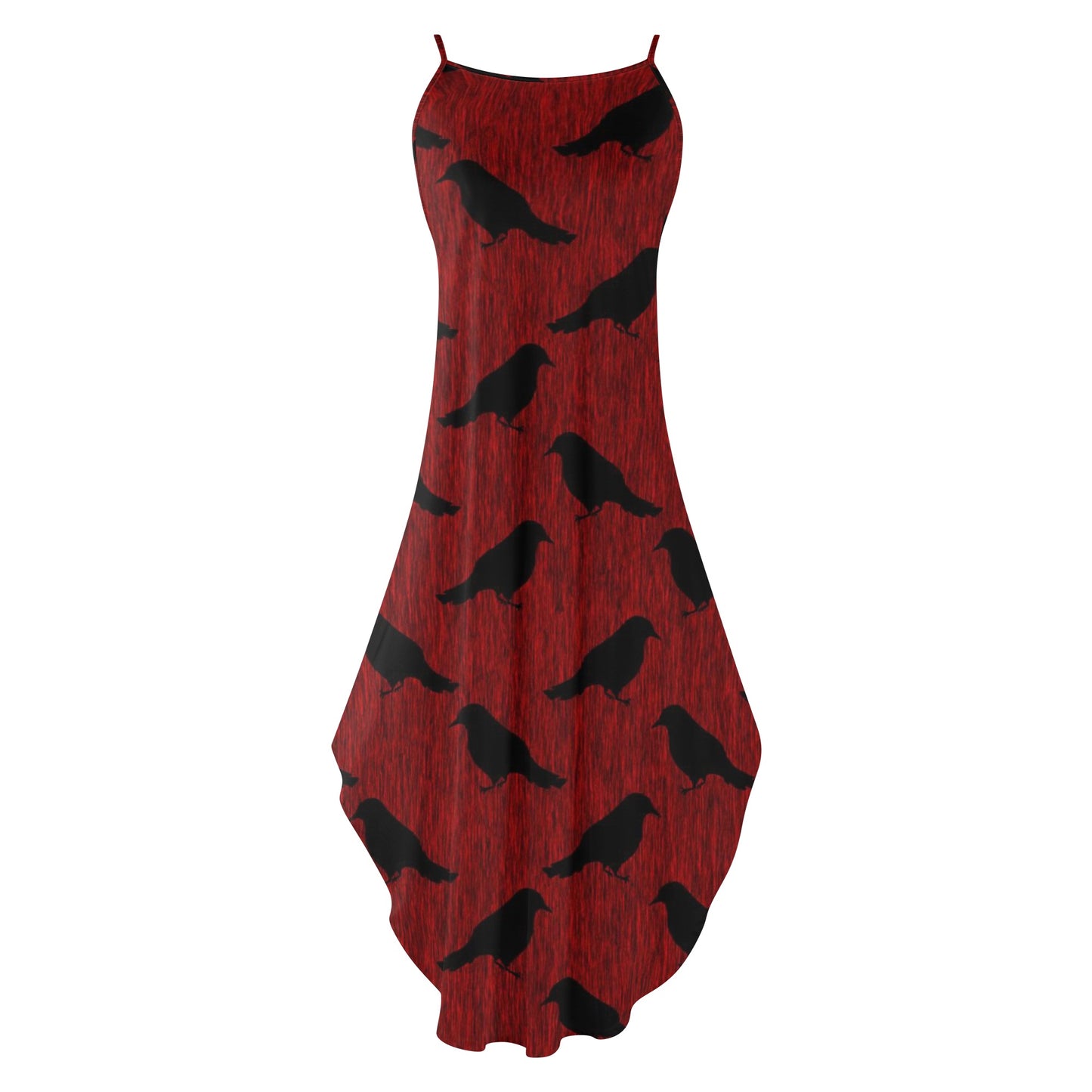 Ravens Pattern Womens Elegant Sleeveless Party Dress