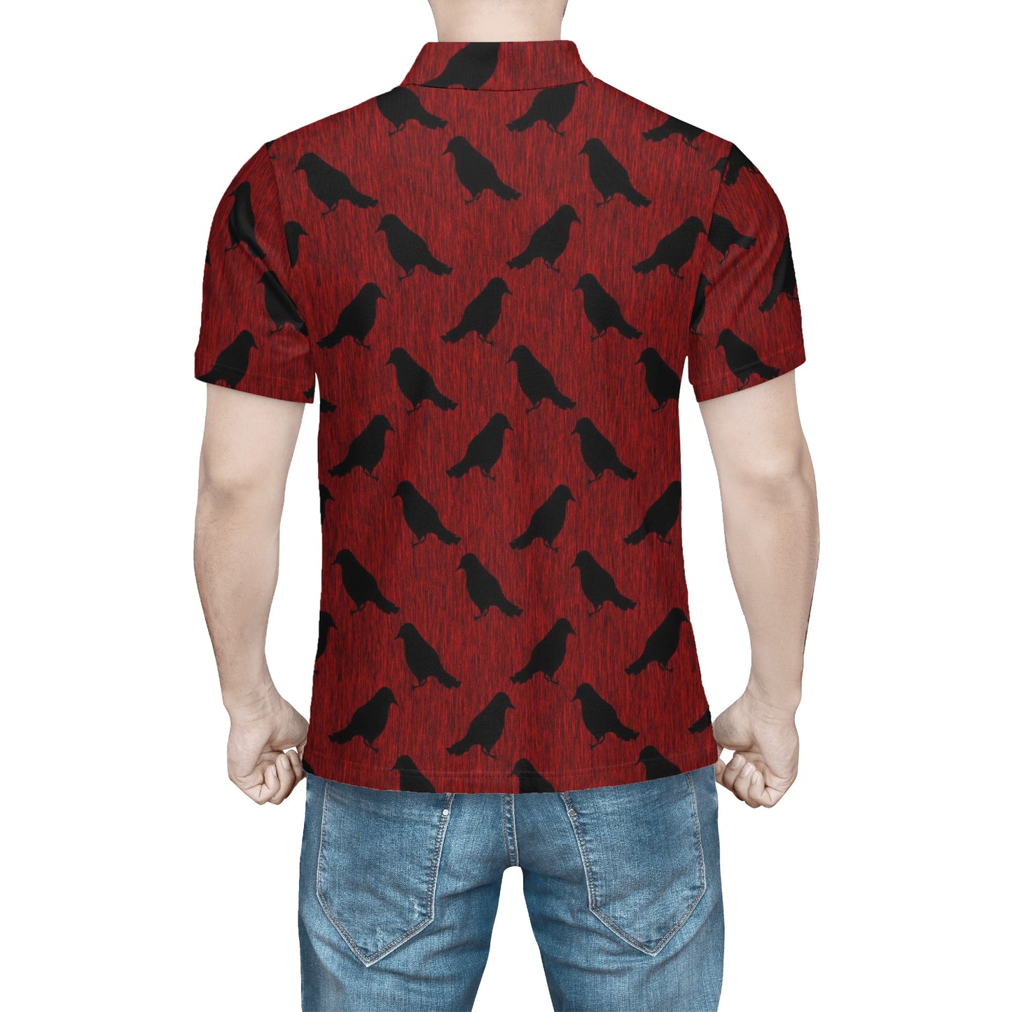 Ravens Pattern Mens All Over Print Polo Shirt