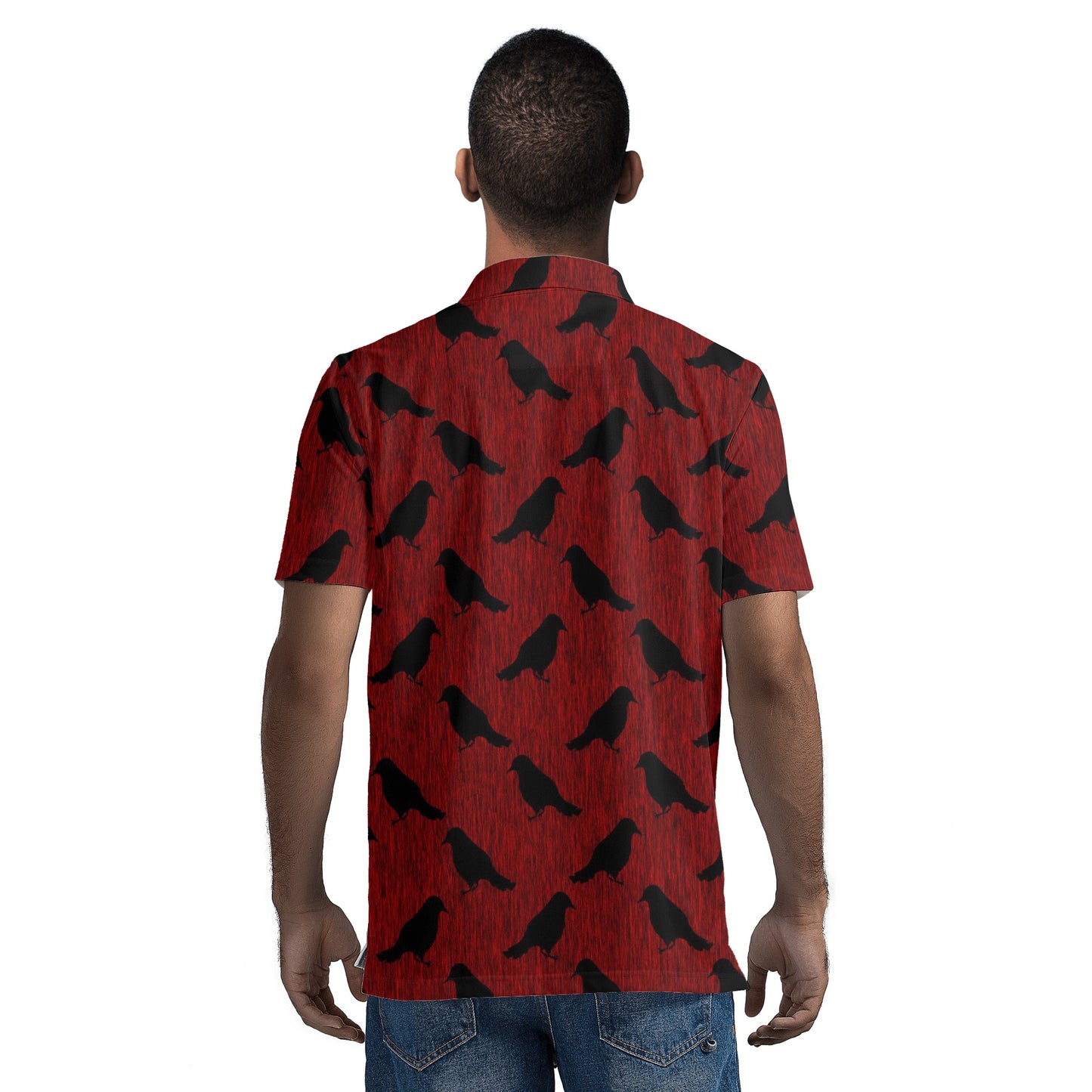 Ravens Pattern Mens All Over Print Polo Shirt