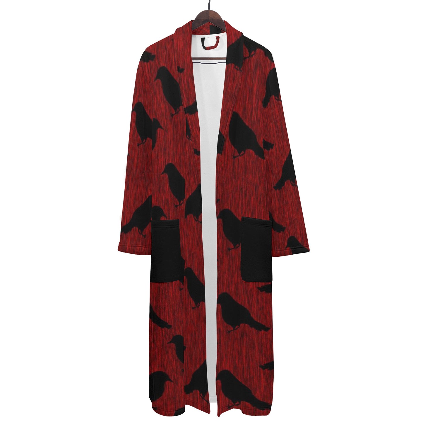 Ravens Pattern Mens Bathrobe