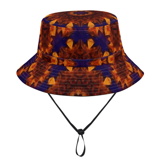 Blue Orange Kaleidoscope Fishermans Hat
