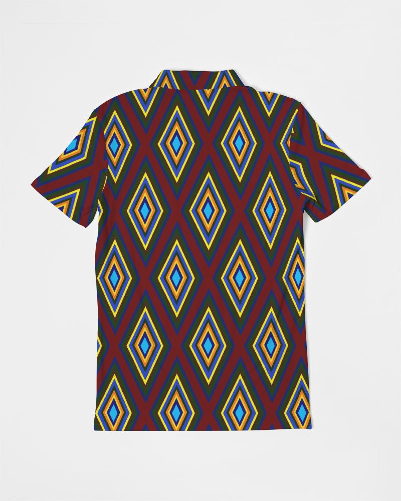 Colorful Diamonds Men's All-Over Print Slim Fit Short Sleeve Polo