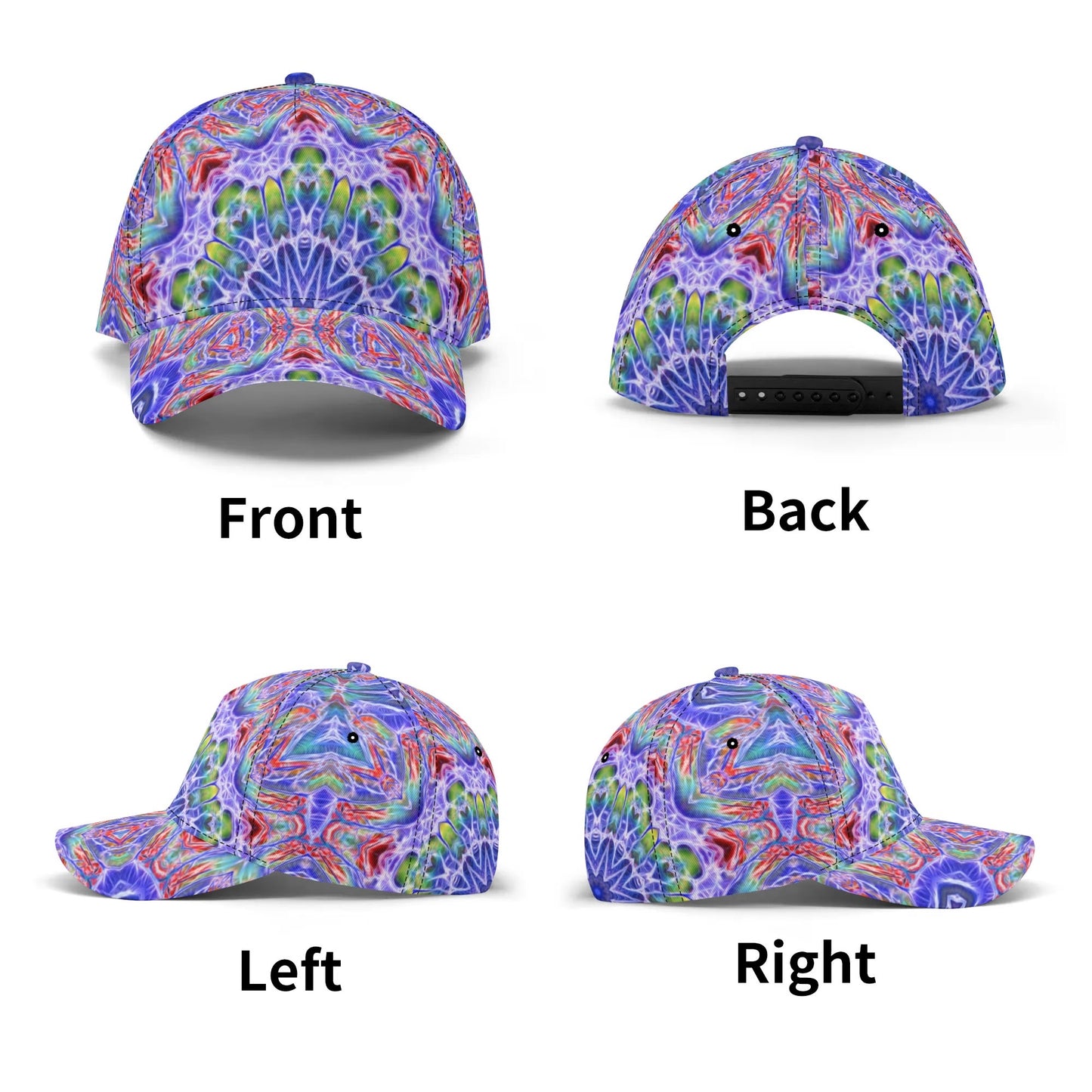 Blue Red Kaleidoscope All-over Print Baseball Cap