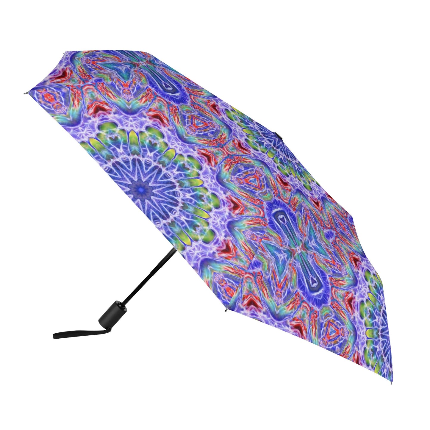 Red Blue Kaleidoscope Fully Auto Open & Close Umbrella Printing Outside