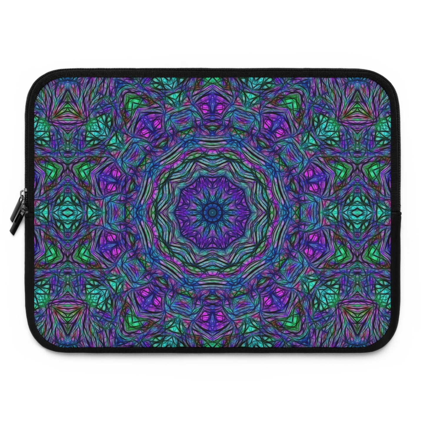Blue Green Purple Kaleidoscope Laptop Sleeve
