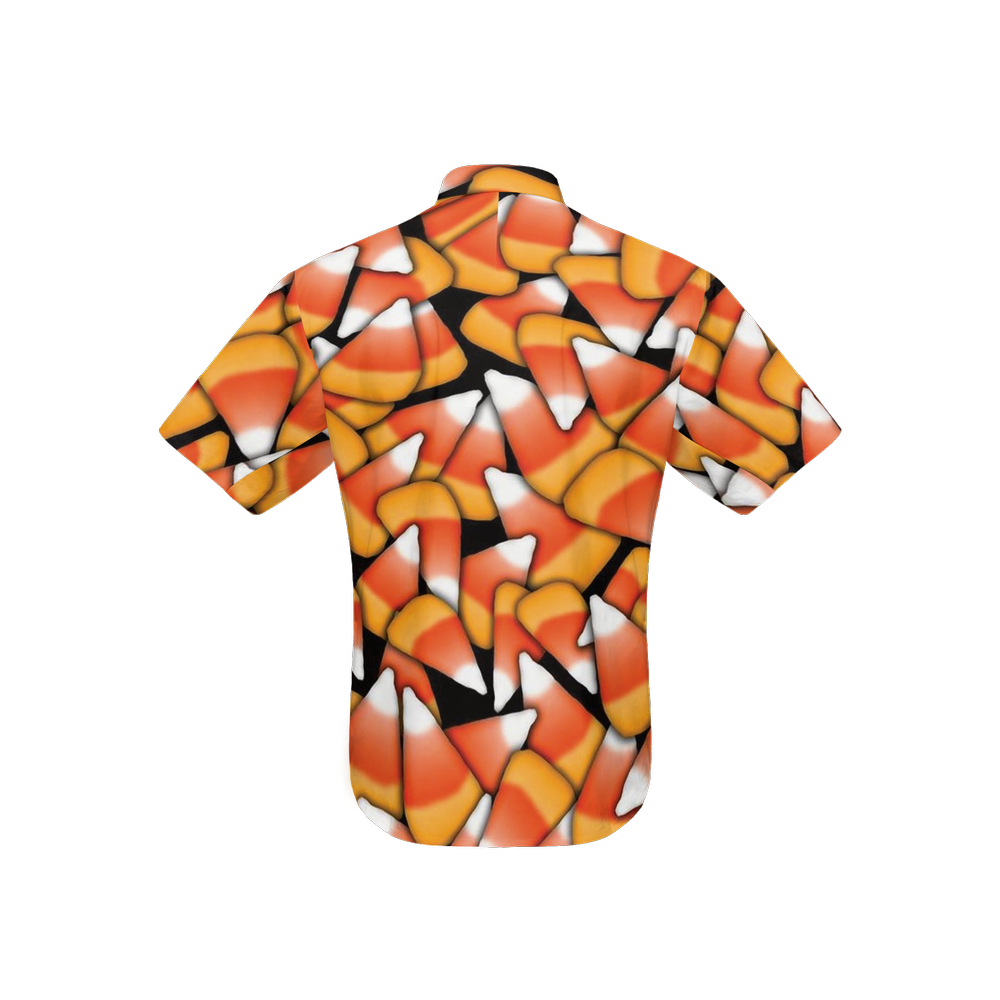 Candy Corn Women's Short-Sleeve Button-Up Shirt-Cotton Feel