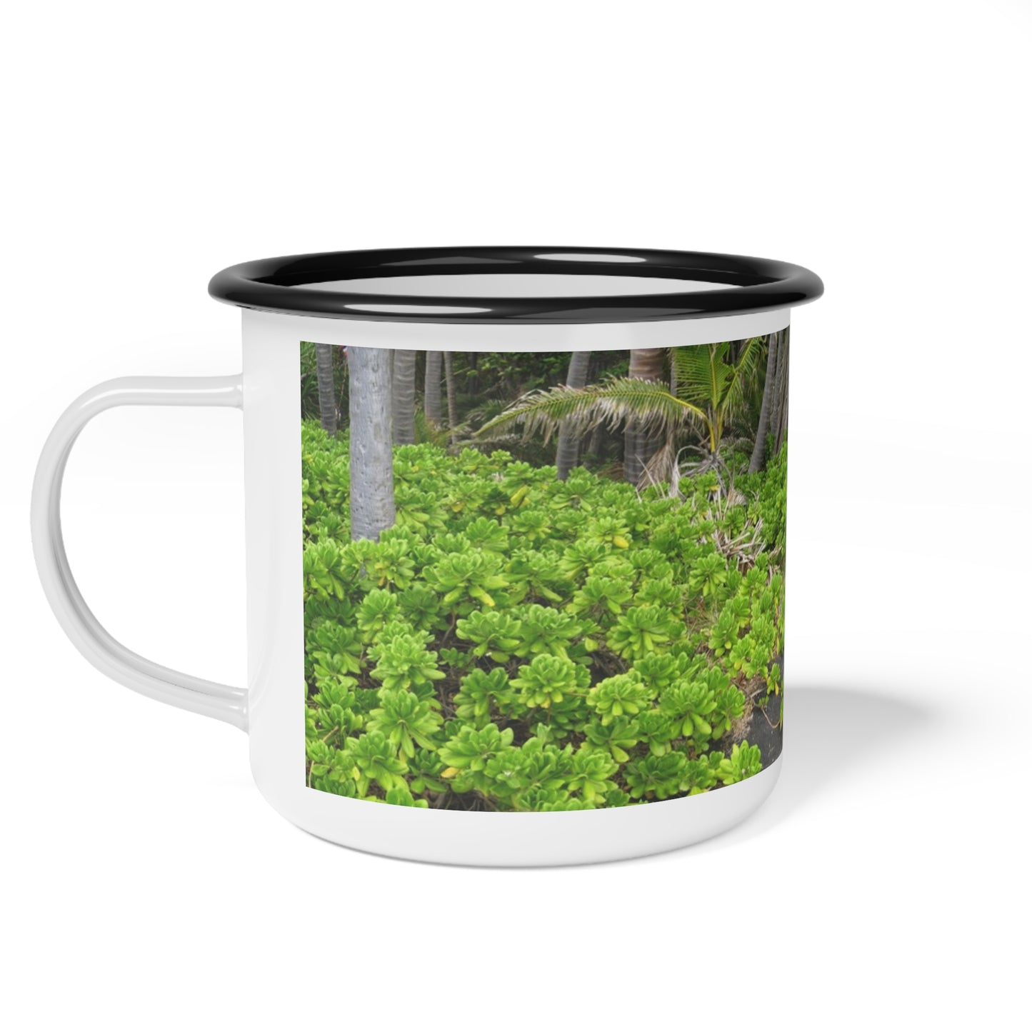 Black Sand Beach Hawaii Enamel Camp Cup