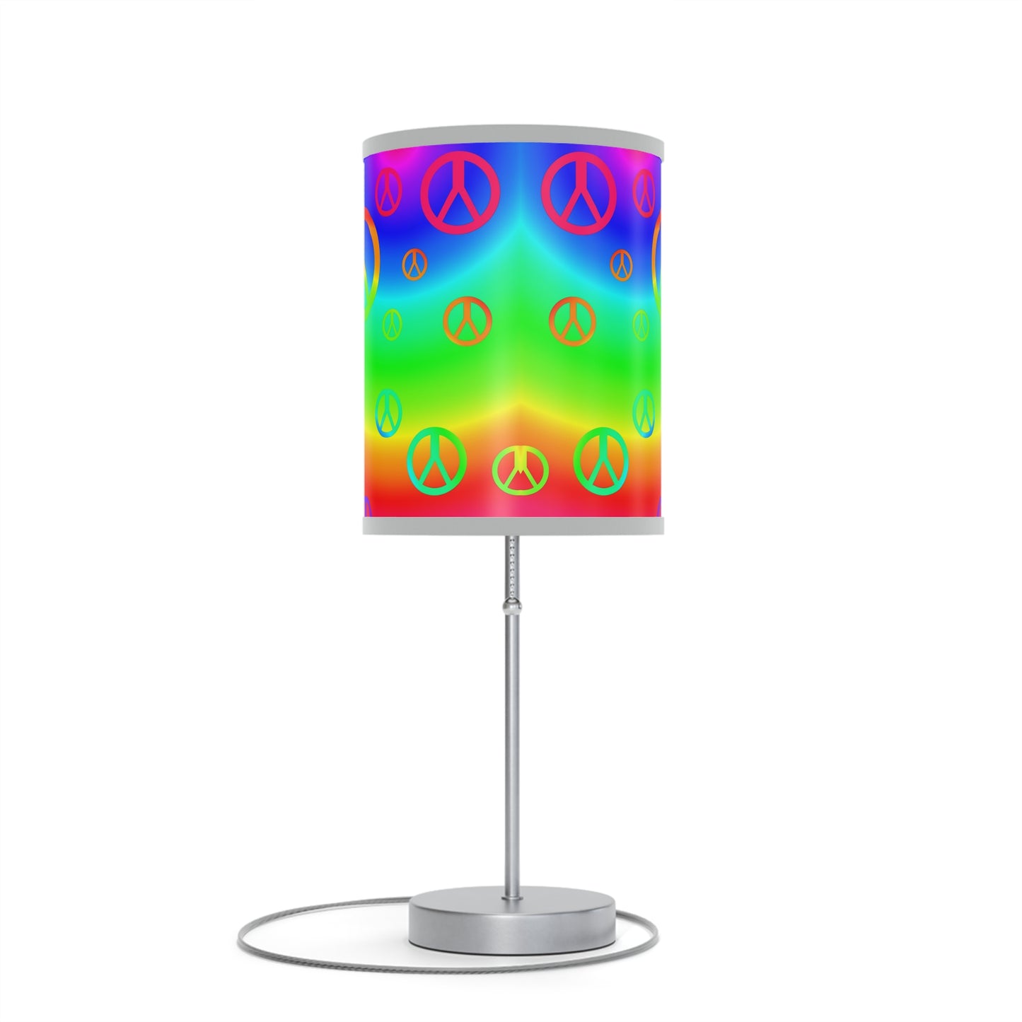 Rainbow Peace Sign Lamp on a Stand, US|CA plug