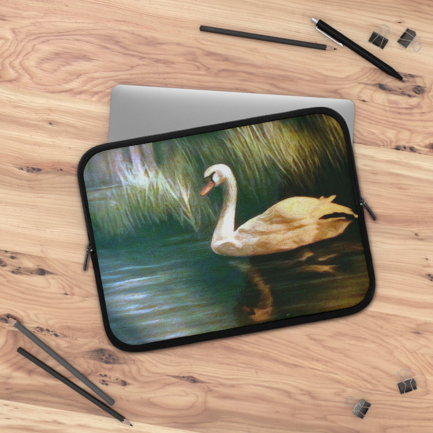 Swan Painting Laptop Sleeve
