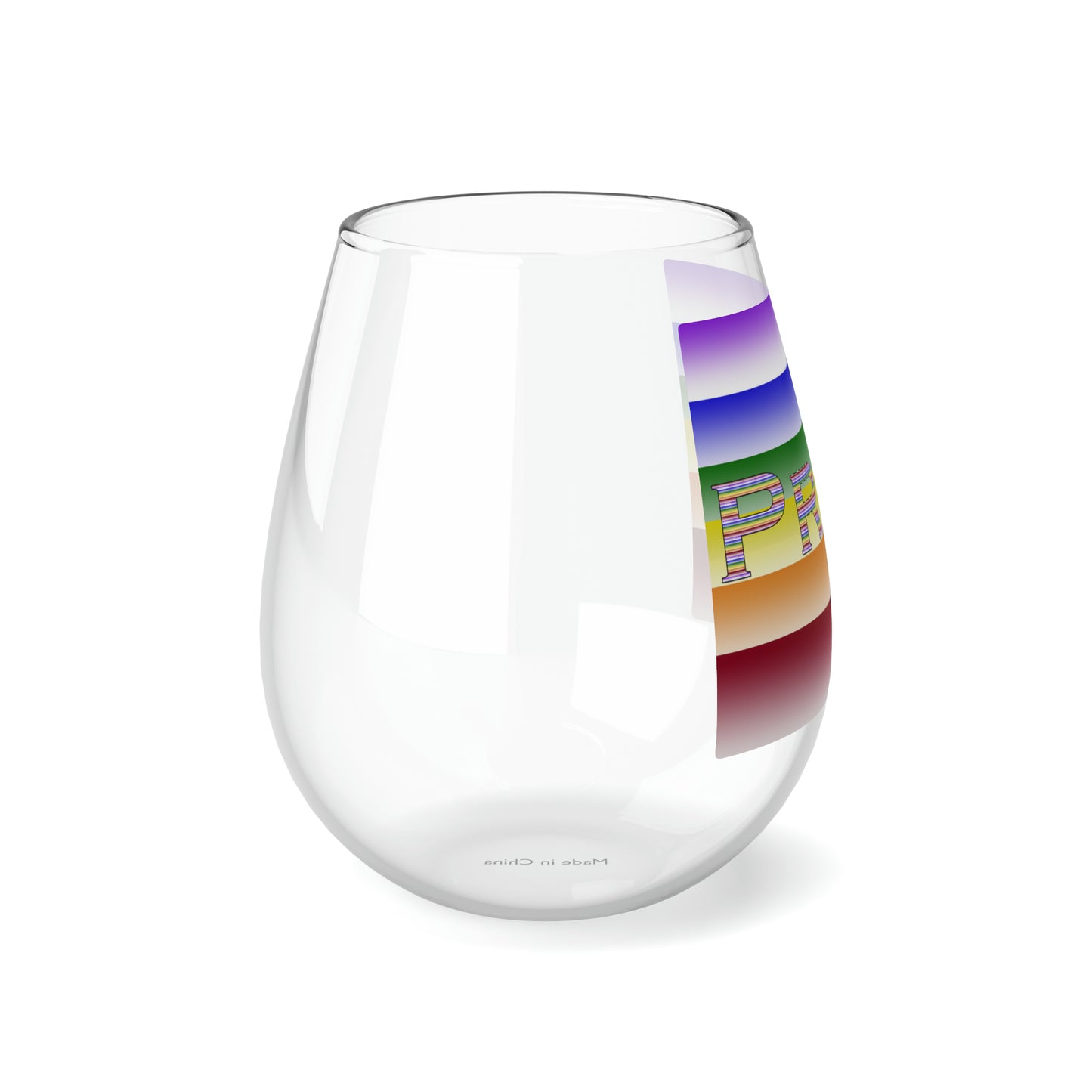 Pride Rainbow Stemless Wine Glass, 11.75oz