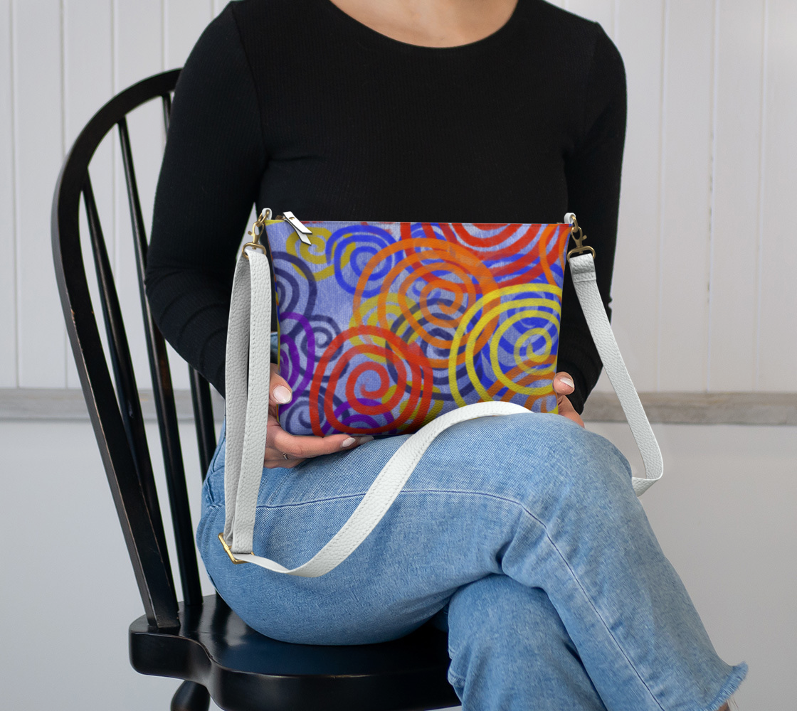 Colorful Spirals Vegan Crossbody Purse