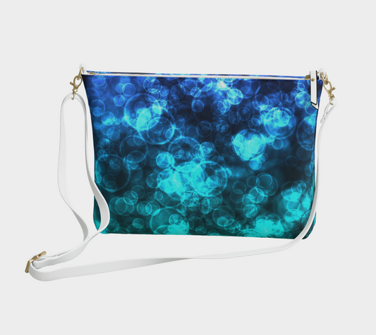 Blue Ocean Bokeh Vegan Crossbody Purse