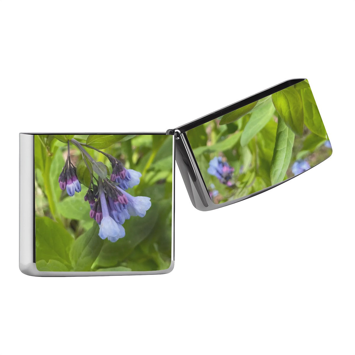 Metal Lighter Case Blue and Purple Wildflowers