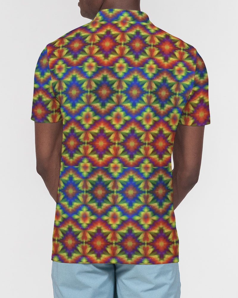 Carnival Kaleidoscope Men's All-Over Print Slim Fit Short Sleeve Polo