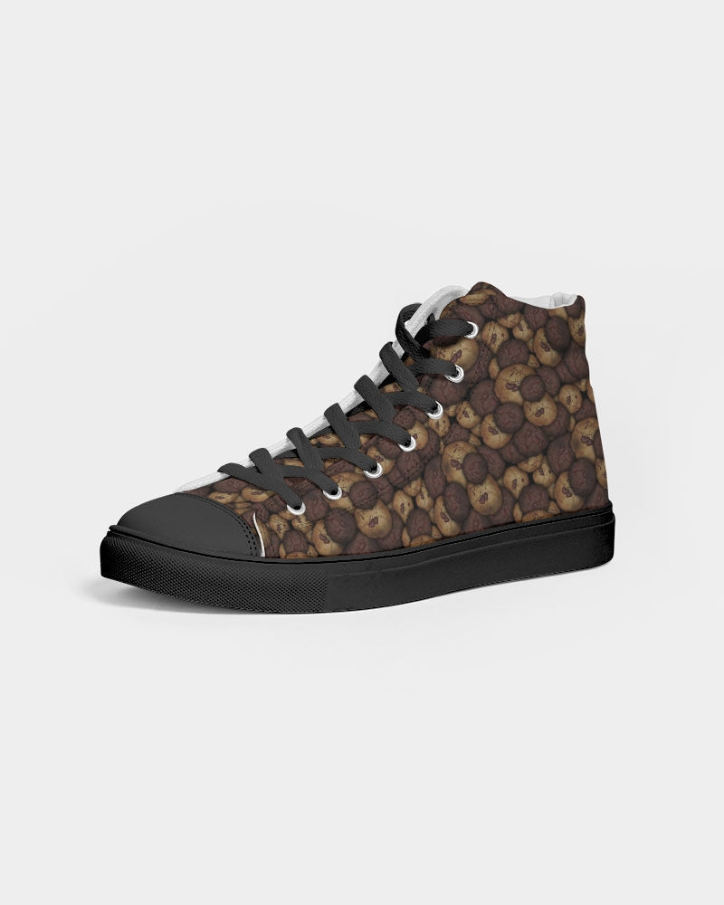 Chocolate Chip Cookies Men's Hightop Canvas Shoe - Black