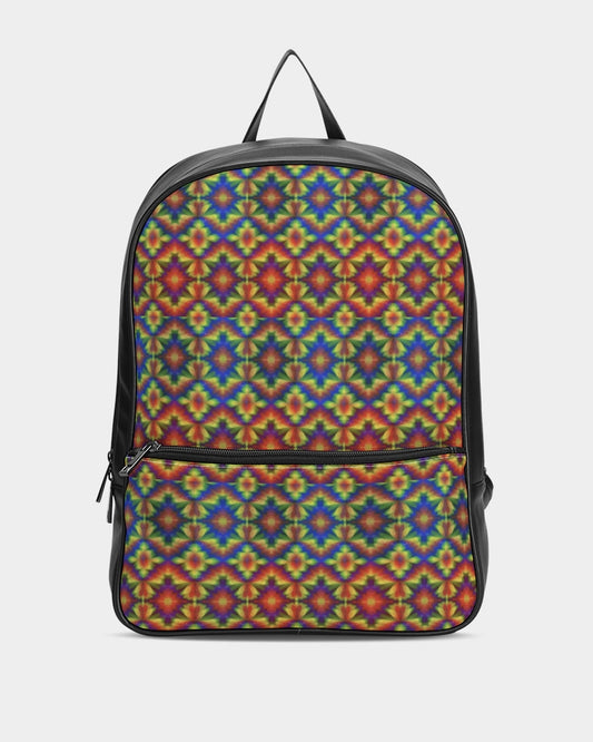 Carnival Kaleidoscope Classic Faux Leather Backpack