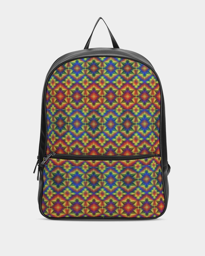 Carnival Kaleidoscope Classic Faux Leather Backpack