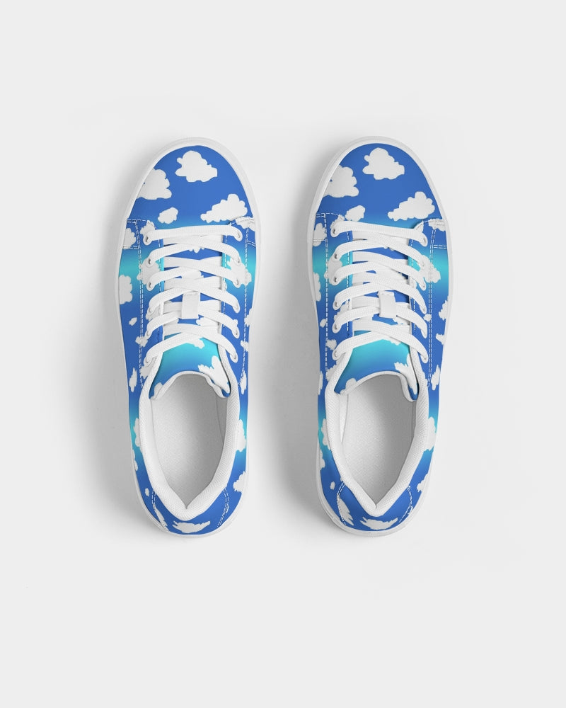 Clouds Pattern Women's Faux-Leather Sneaker