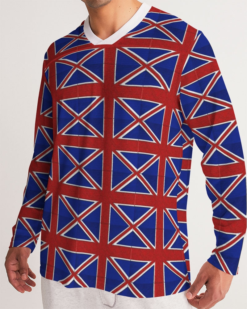 British Flag Pattern Men's All-Over Print Long Sleeve Sports Jersey