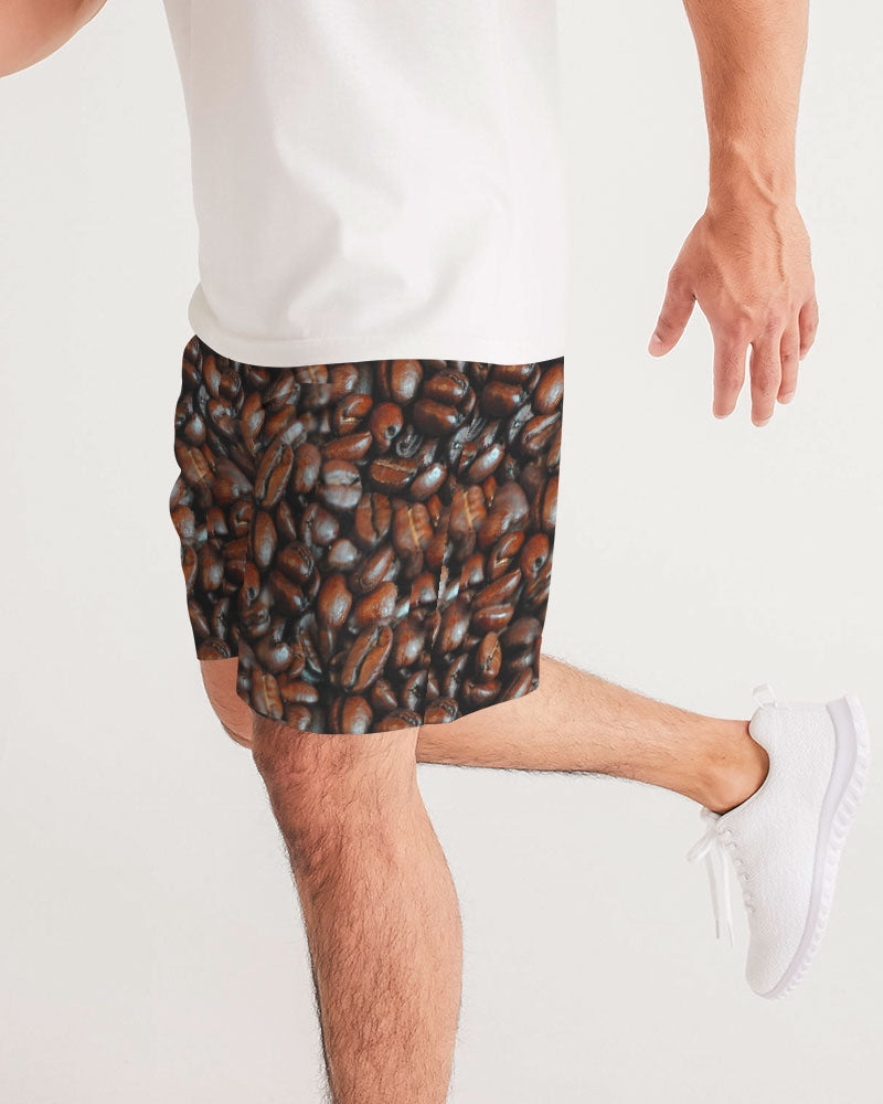 Coffee Bean Pattern Men's All-Over Print Jogger Shorts