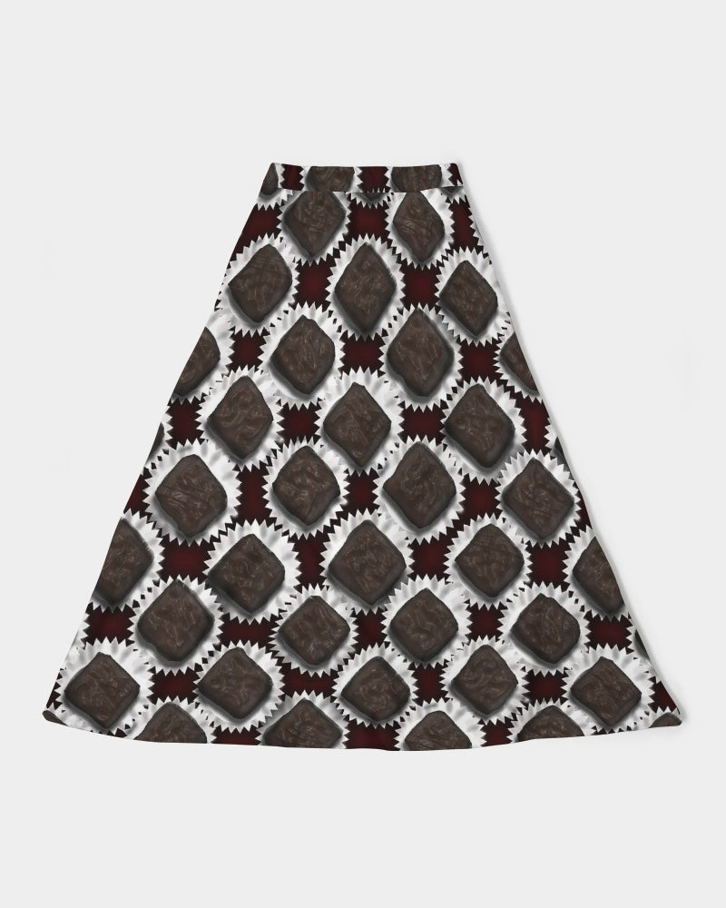 Box of Chocolates Women's All-Over Print A-Line Midi Skirt
