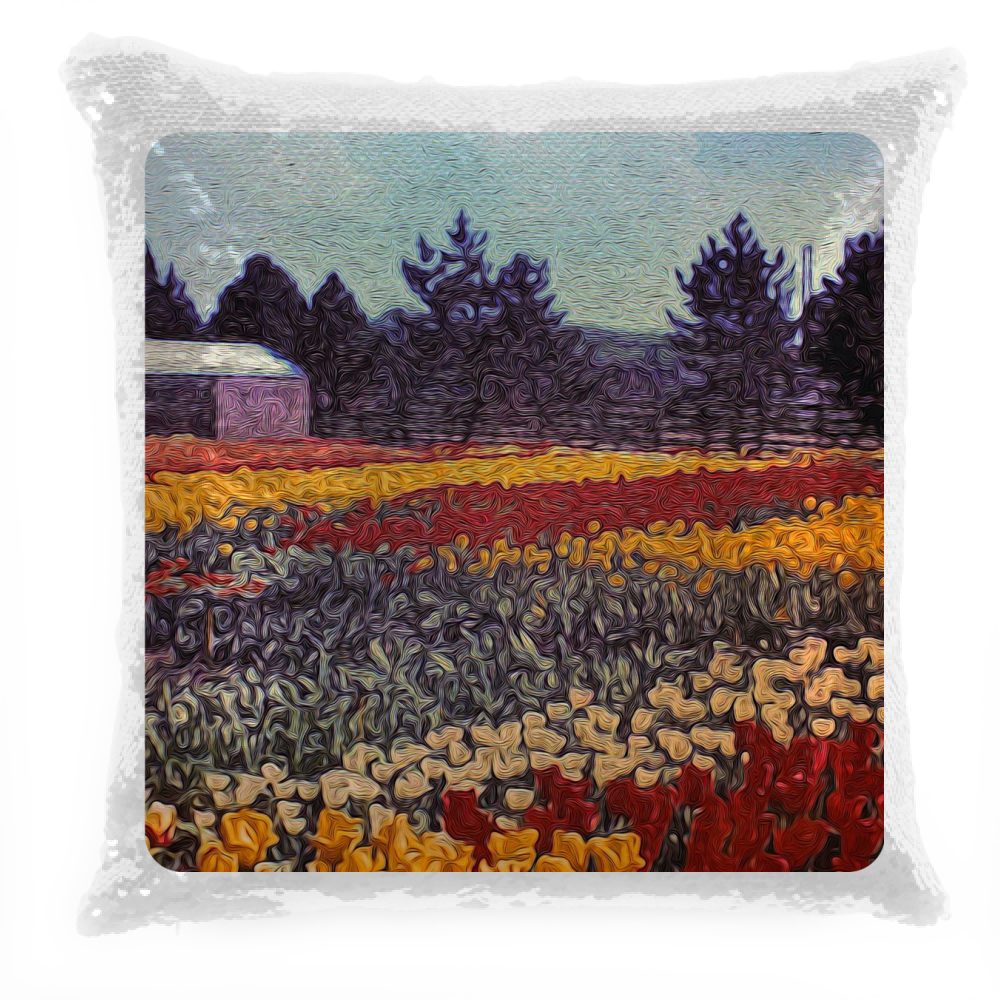 Cuscino Pailettes Vintage Netherlands Tulip Field Sequin Pillow