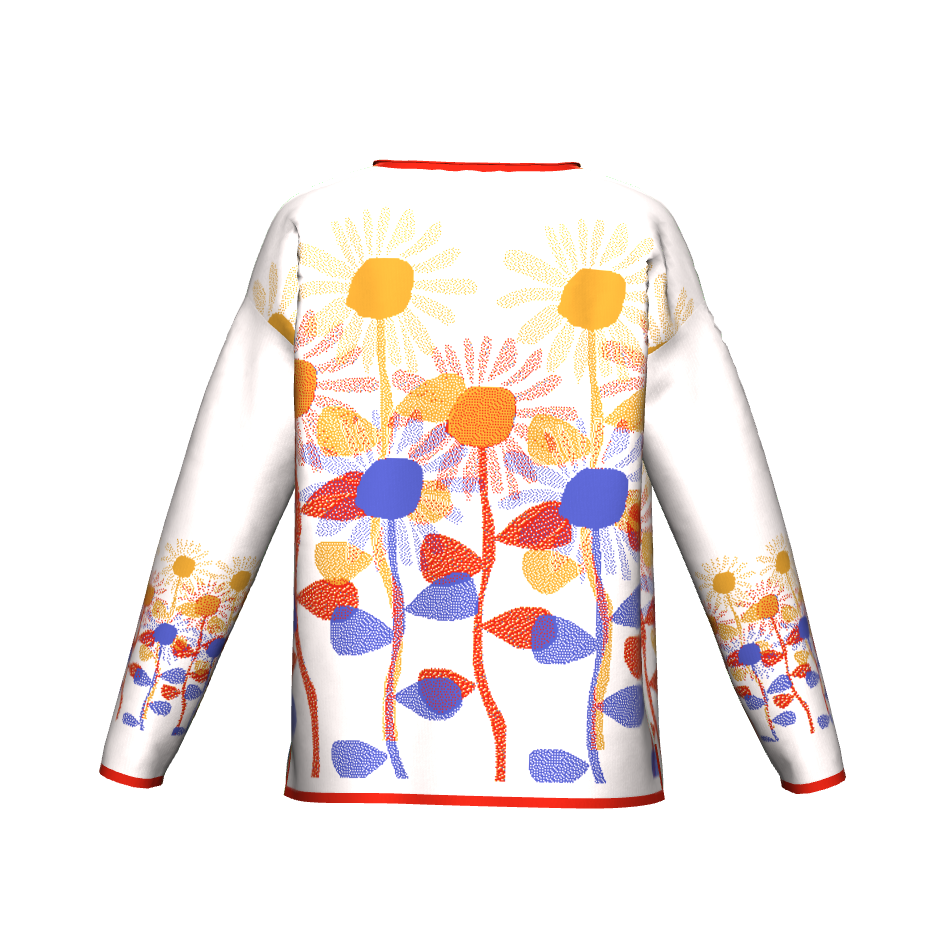 Red Yellow Blue Sunflowers Sweater