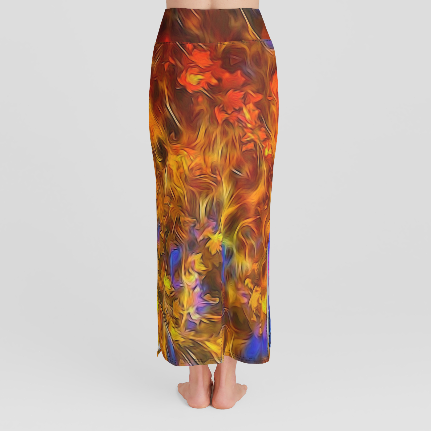 Fall Bokeh Highlights High Waist Skirt