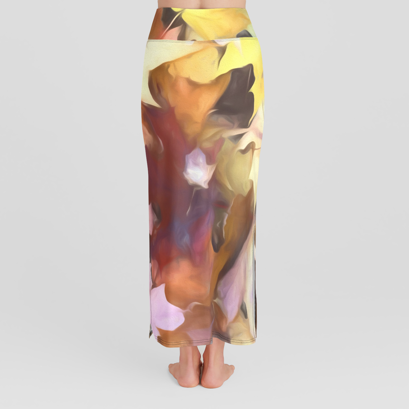 Fall Leaves Bright High Waist Skirt