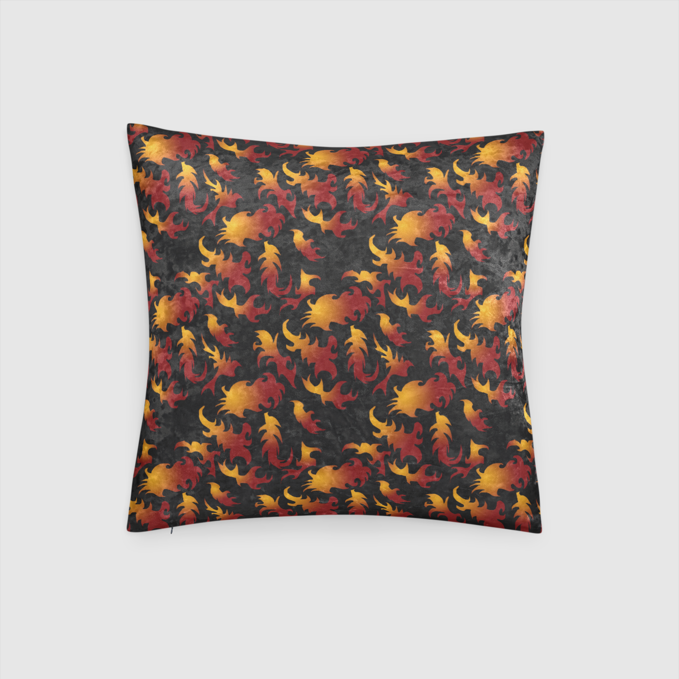 Abstract Flames Crushed Velvet Throw Pillow